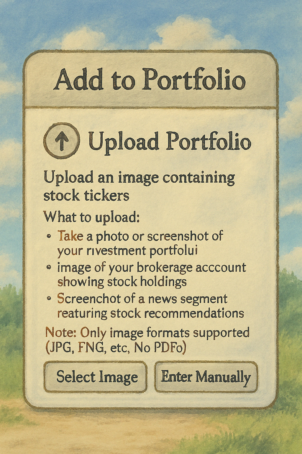 Step 1: Add Your Portfolio to Finzz
